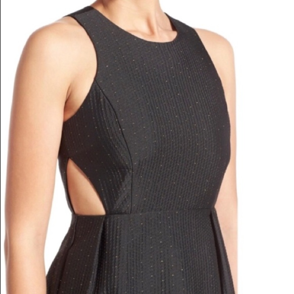 Madewell // cutout waist gold metallic dress 4